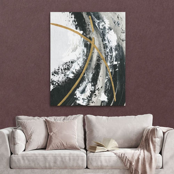 Circulation Theory: Abstract Black and Gold Art Print