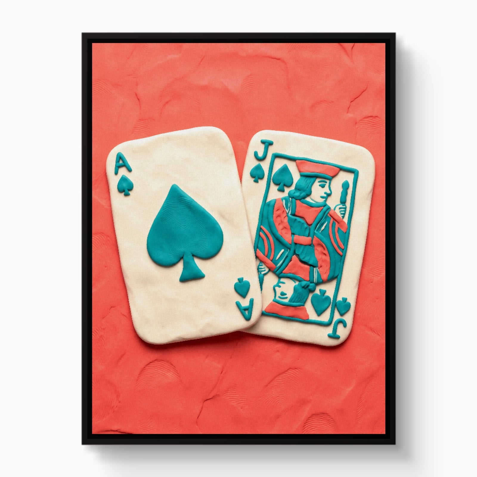 Clay Cards Spades — clay cards spades white studio framed black