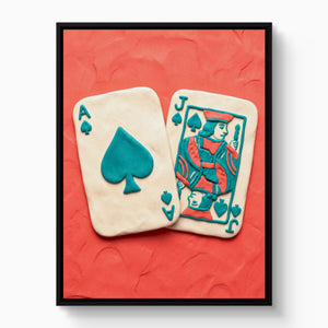 Clay Cards Spades — clay cards spades white studio framed black
