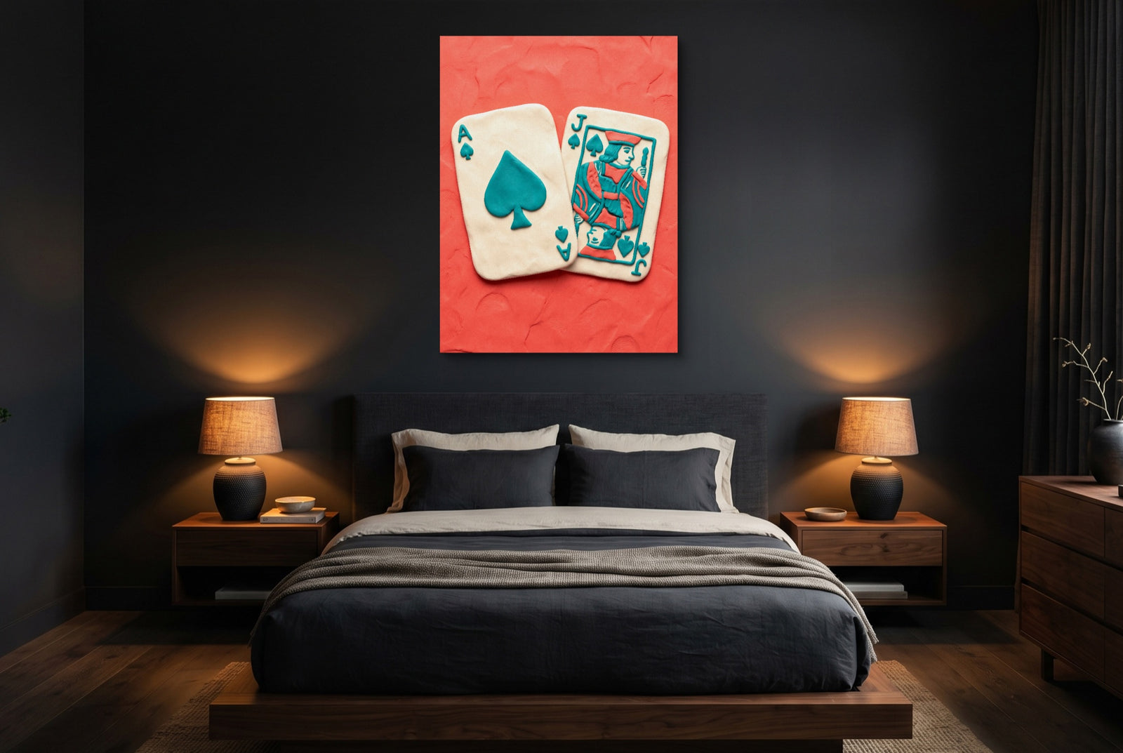 Clay Cards Spades — clay cards spades white studio framed black