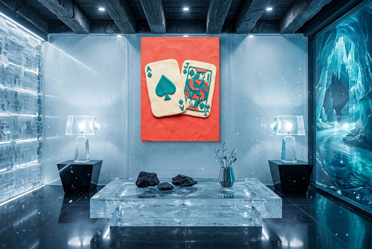 Clay Cards Spades — clay cards spades icicle unreal minimalist living room 1port flush print