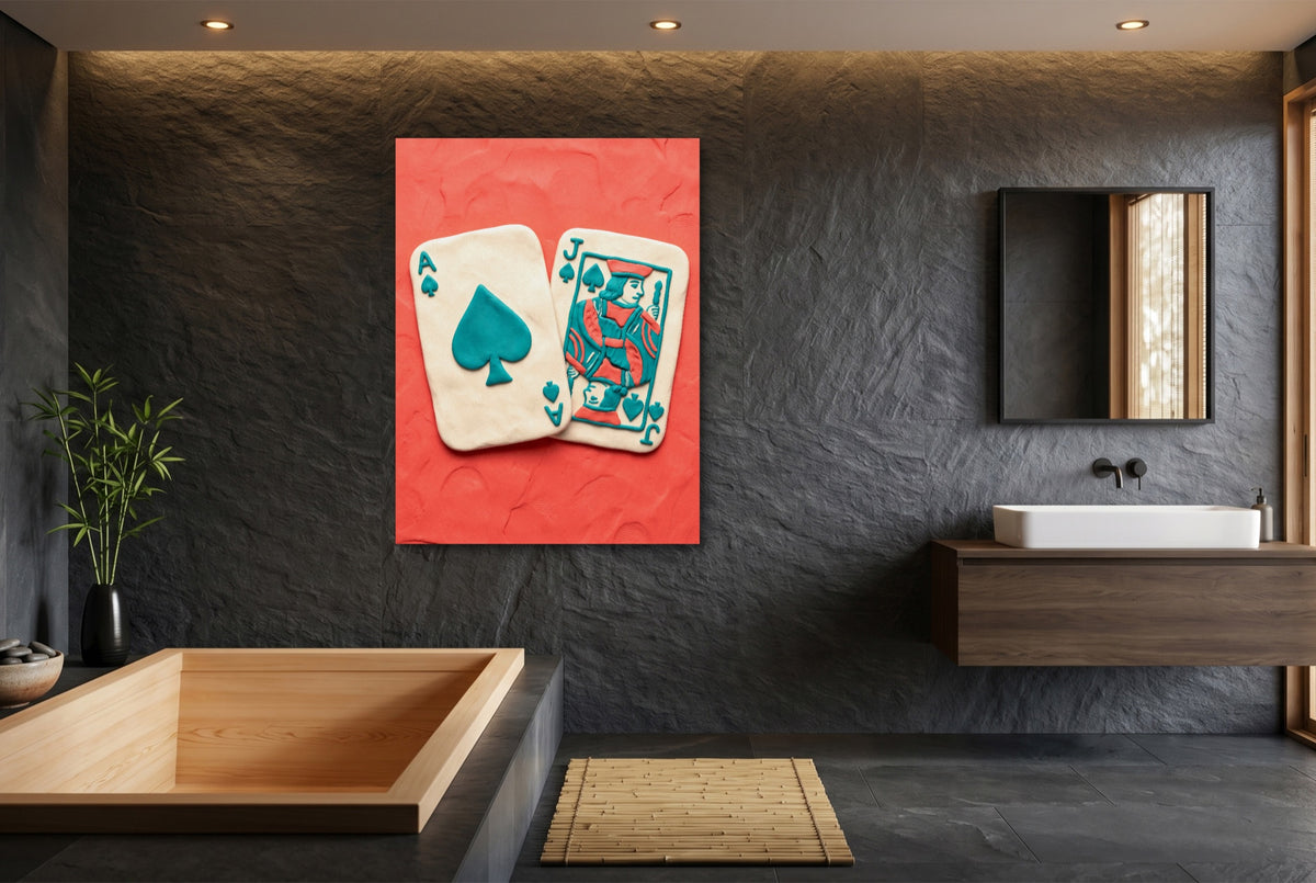 Clay Cards Spades — clay cards spades small bathroom interior 1port flush print