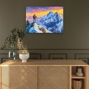 Climber on the Summit - Luxury Wall Art