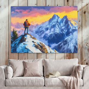 Climber on the Summit - Luxury Wall Art