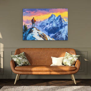 Climber on the Summit - Luxury Wall Art