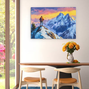 Climber on the Summit - Luxury Wall Art