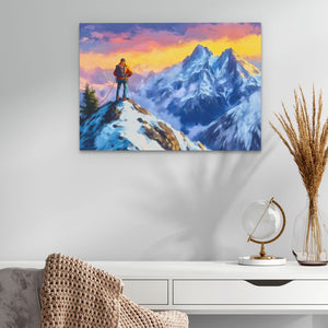 Climber on the Summit - Luxury Wall Art