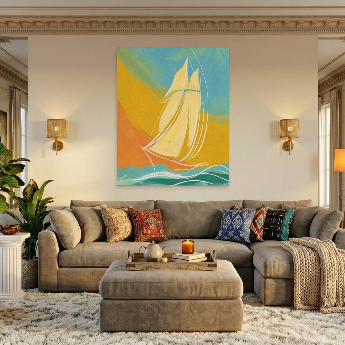 Clipper Ship Gliding - Luxury Wall Art
