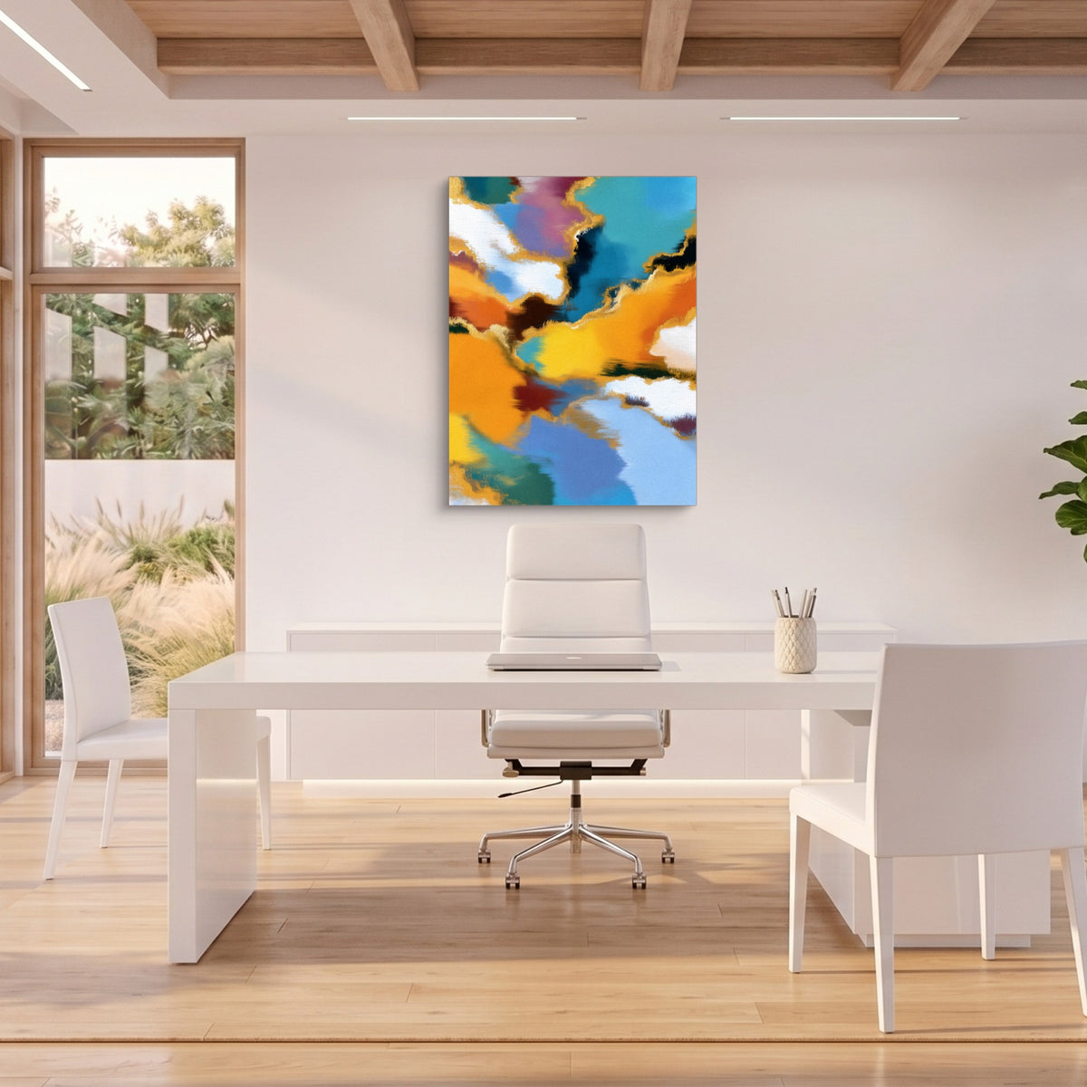Clouds Color Surge — clouds color surge sq beach house office 1port flush print