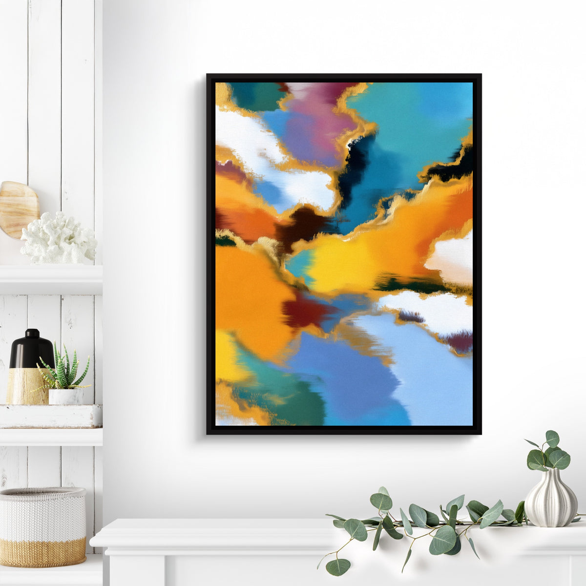 Clouds Color Surge — clouds color surge sq land living room lux 1port framed black