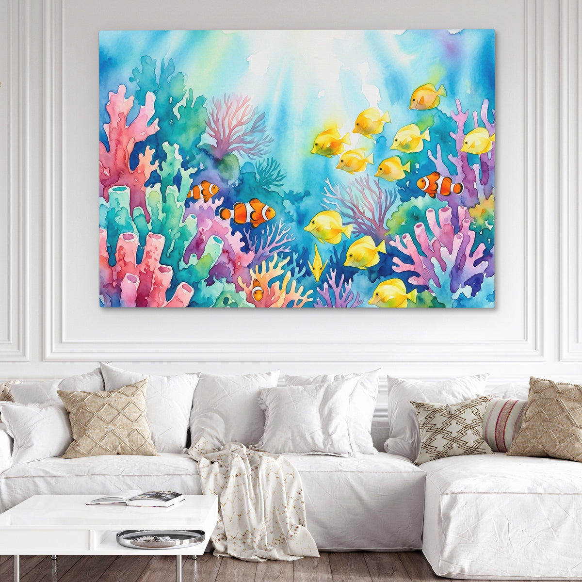 Clownfish Coral Paradise — Clownfish Coral Paradise White Couch and Wall 255