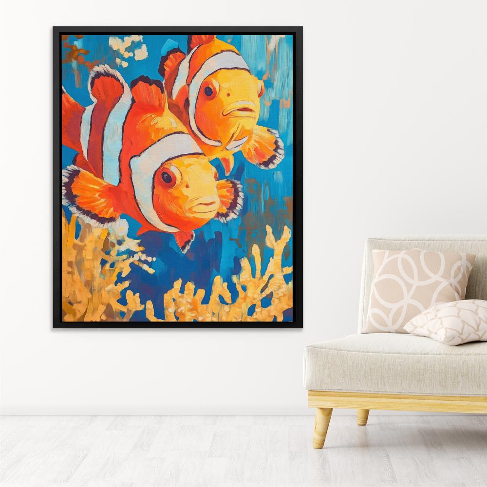 Clownfish Coral Splash - Luxury Wall Art