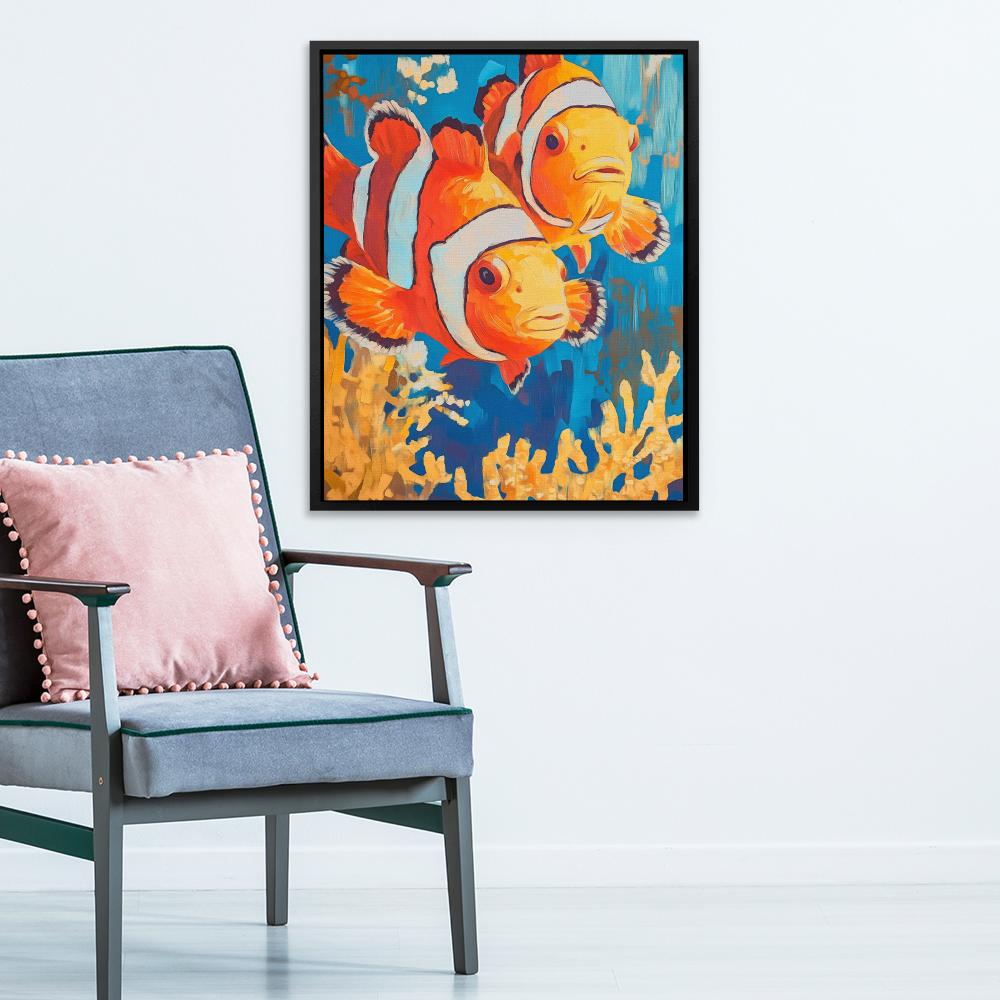 Clownfish Coral Splash - Luxury Wall Art