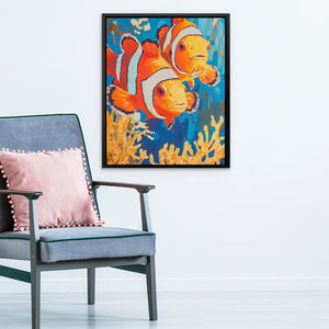 Clownfish Coral Splash - Luxury Wall Art