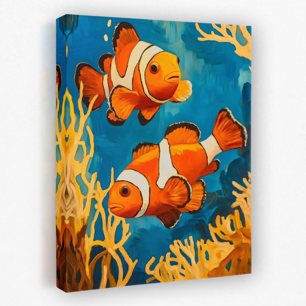 Clownfish Reef Wander - Beach House Canvas Wall Art