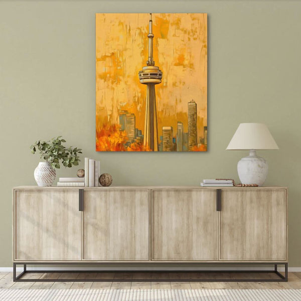 CN Tower in Fall Colors in a room