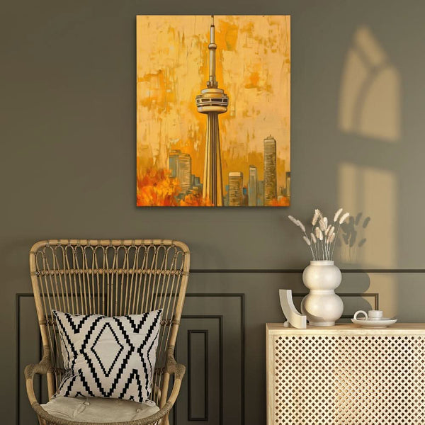 CN Tower in Fall Colors in a room