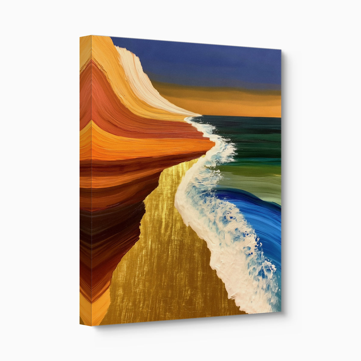 Coastal Brushstroke Flow — coastal brushstroke flow angled flush print