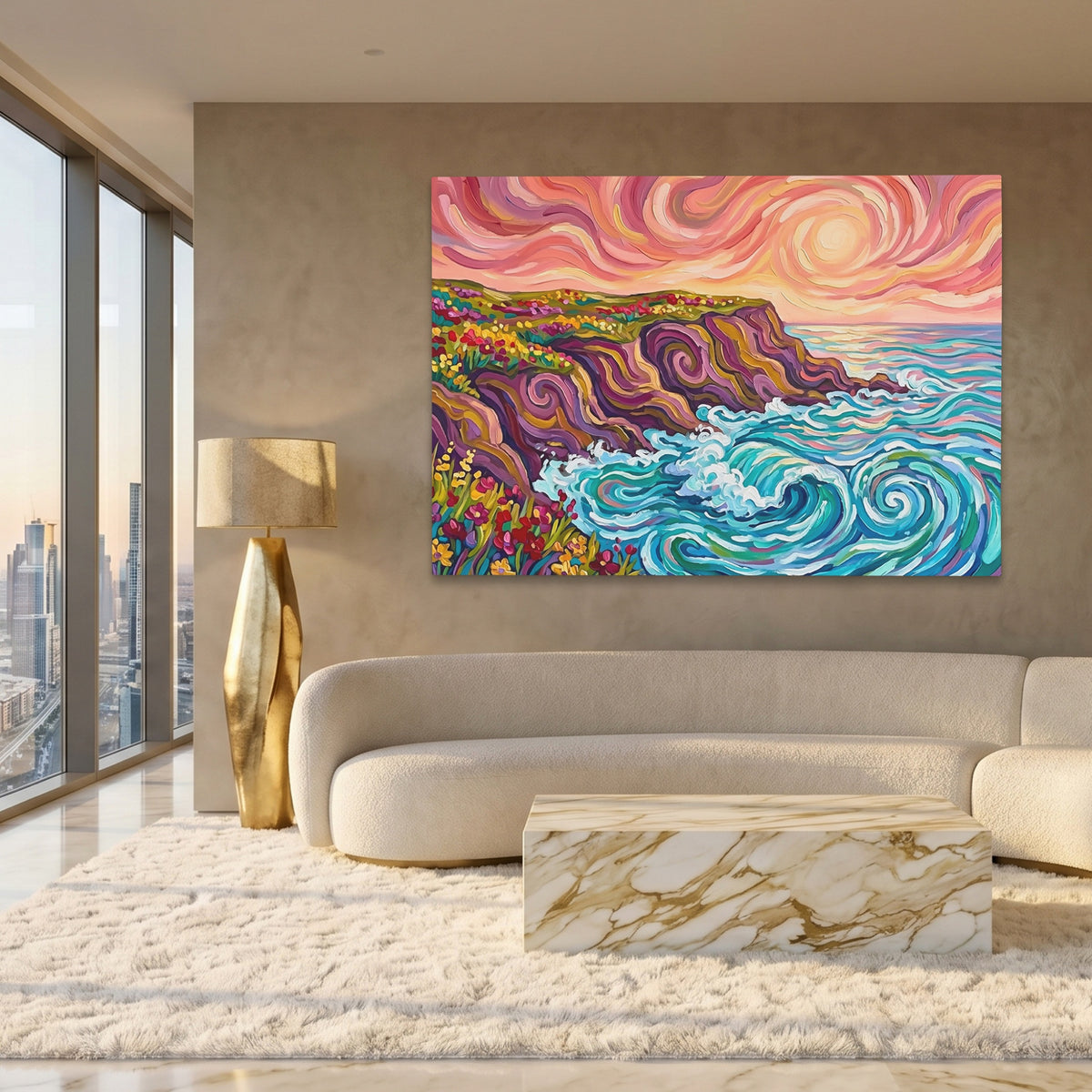 Coastal Cliffs Swirling — Coastal Cliffs Swirling White Gold Lux Land 231
