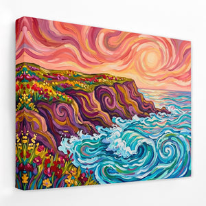 Coastal Cliffs Swirling — Coastal Cliffs Swirling Landscape   Side View   Mirror Wrap 174