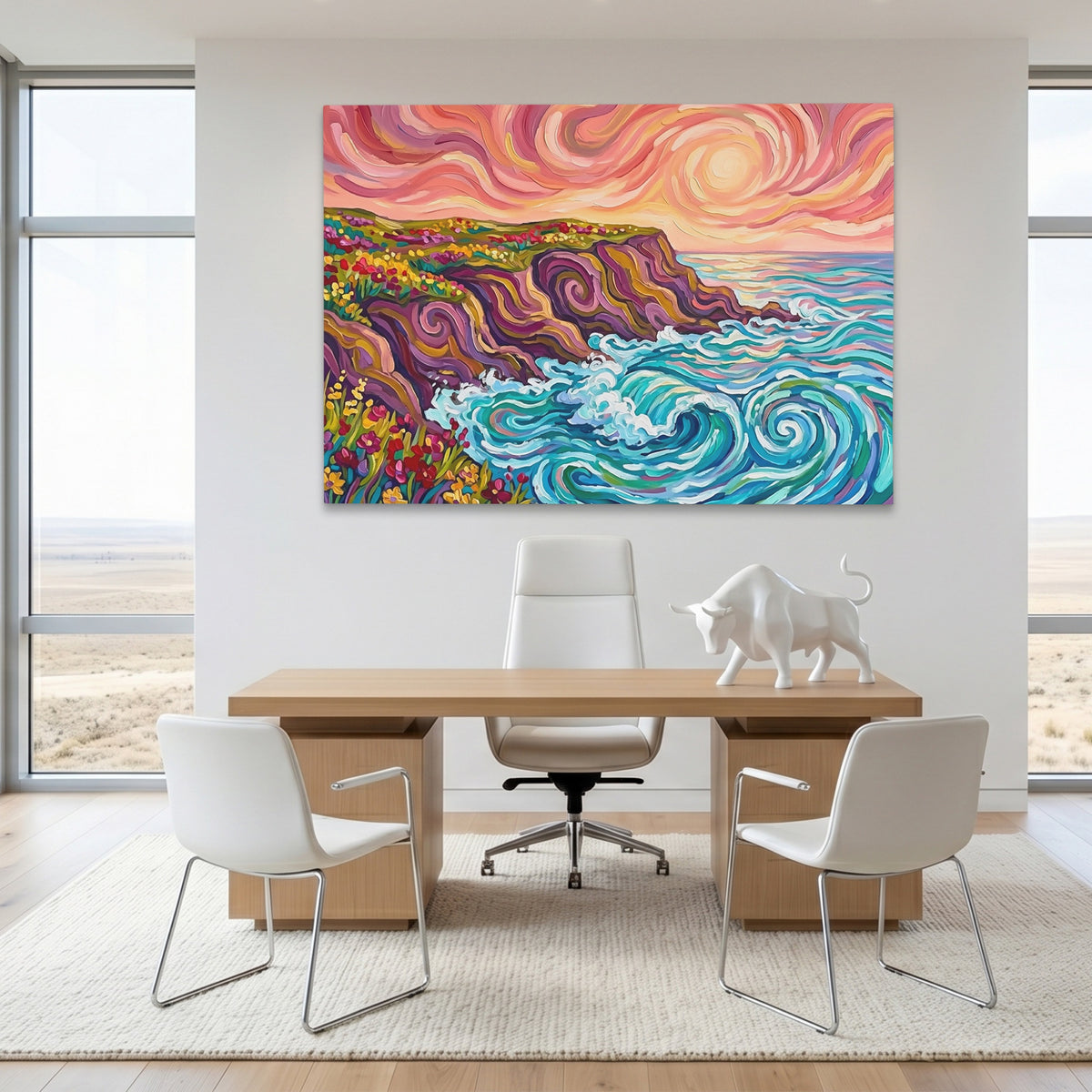 Coastal Cliffs Swirling — Coastal Cliffs Swirling White Bull Room Land 212