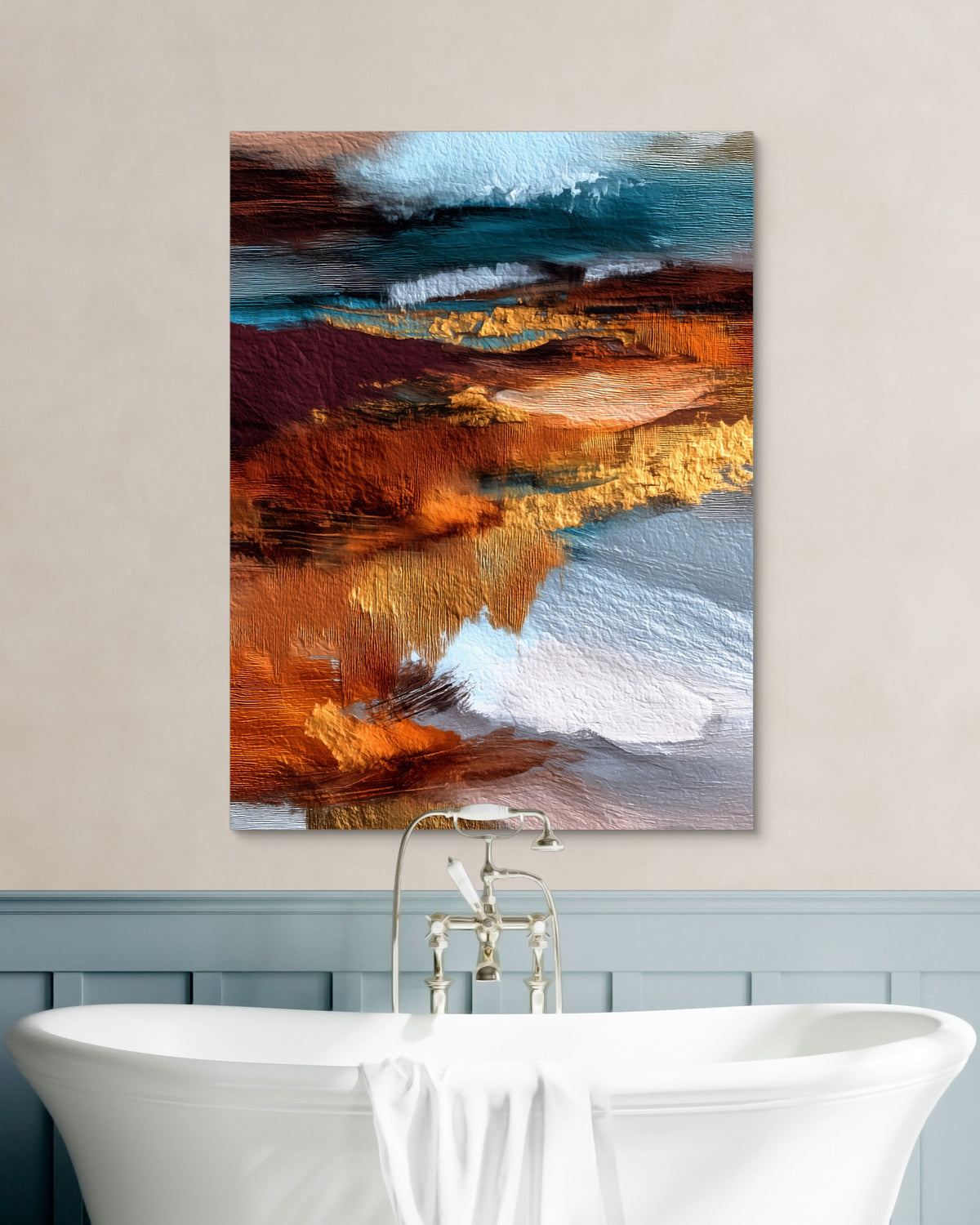 Coastal Tides Ink Wash — coastal tides ink wash psd white wall green bath 1port flush print