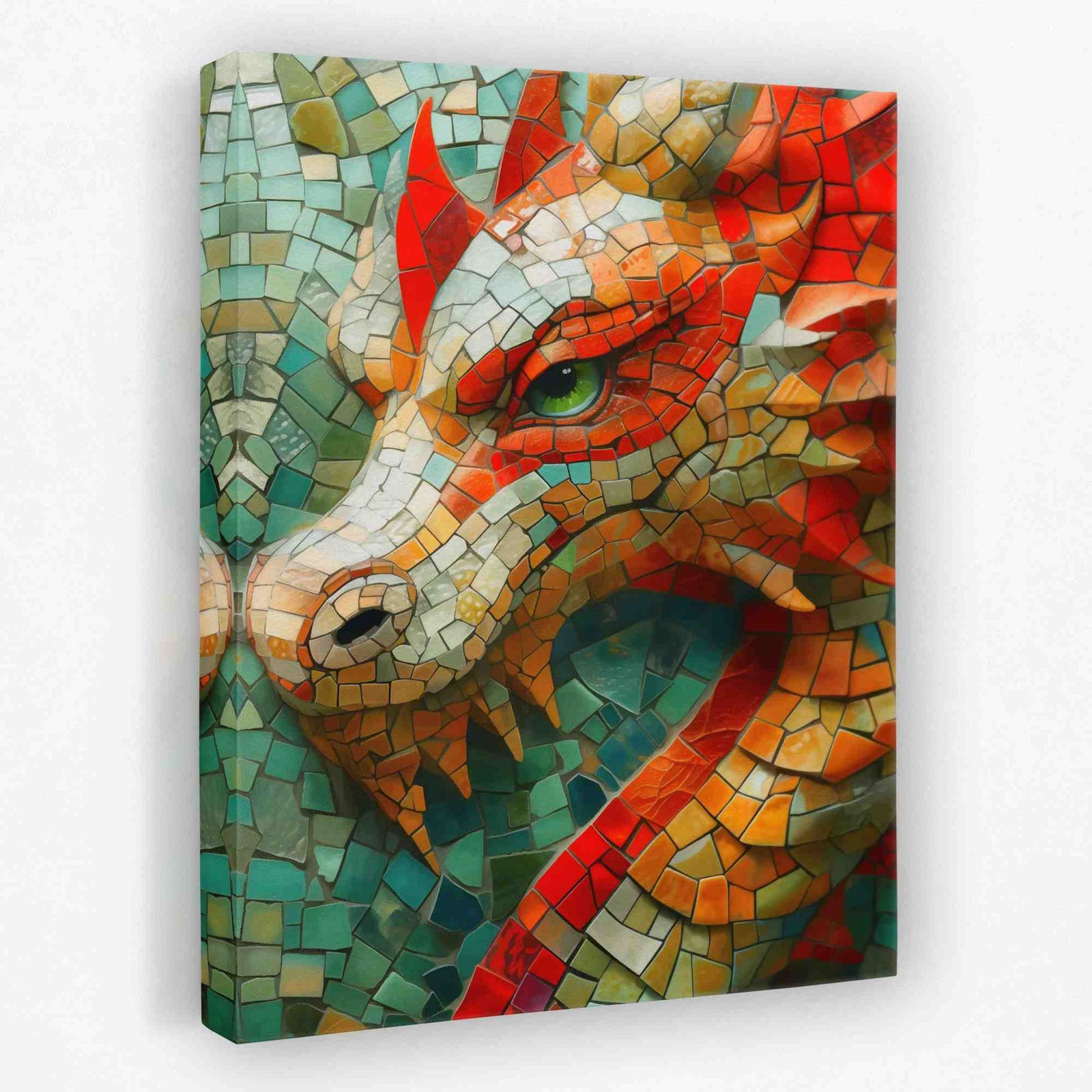 Cobblestone Dragon - Animals Canvas Wall Art
