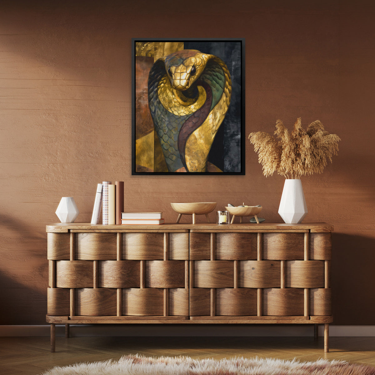 Cobras Golden Coil - Luxury Wall Art