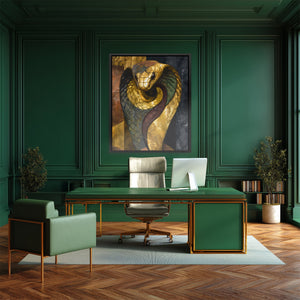 Cobras Golden Coil - Luxury Wall Art