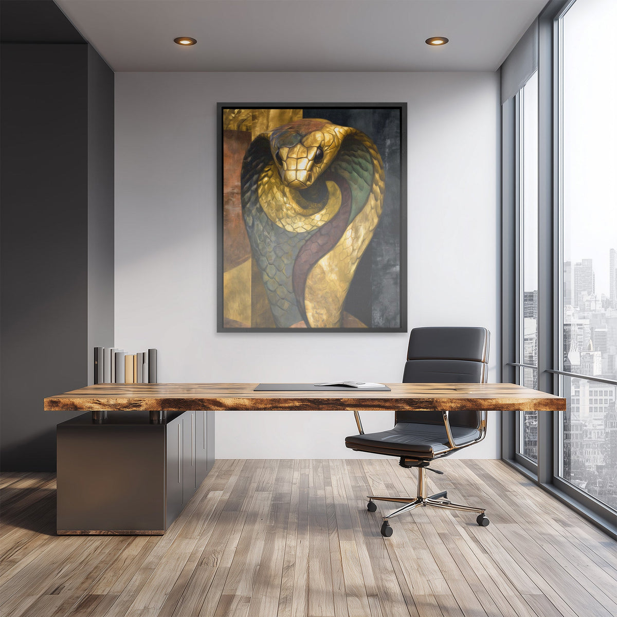 Cobras Golden Coil - Luxury Wall Art