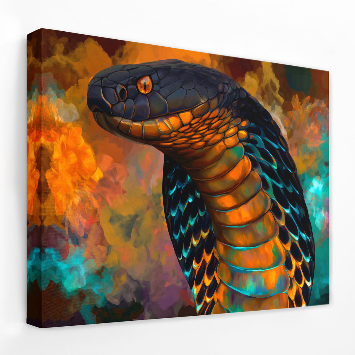 Cobras Teal Fire - Luxury Wall Art