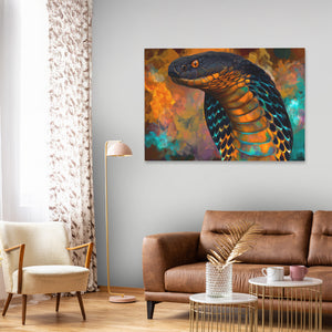 Cobras Teal Fire - Luxury Wall Art