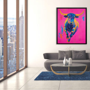 Color Burst Bull - Large Canvas Print