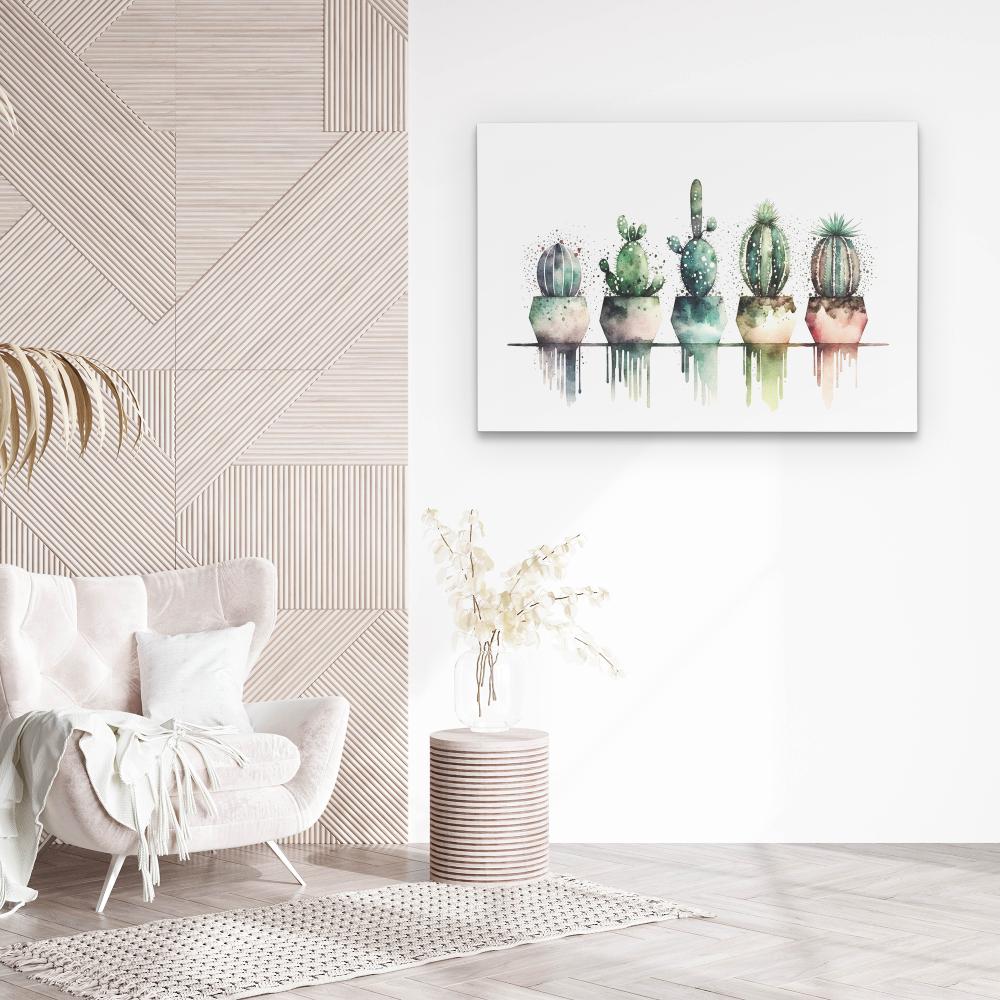 Colored Spots Cactus - Luxury Wall Art