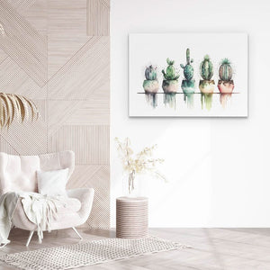 Colored Spots Cactus - Cactus Wall Art in Black Frame