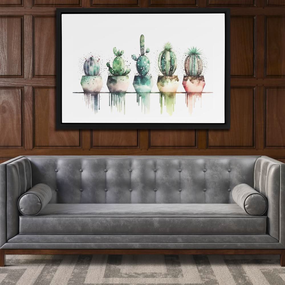 Colored Spots Cactus - Botanical Art