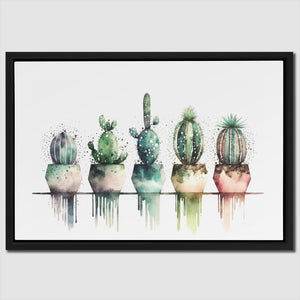 Colored Spots Cactus - Large Abstract Canvas Print