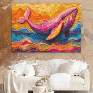 Colorful Abstract Whale - Luxury Wall Art