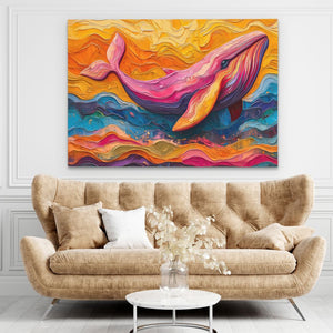 Colorful Abstract Whale - Luxury Wall Art