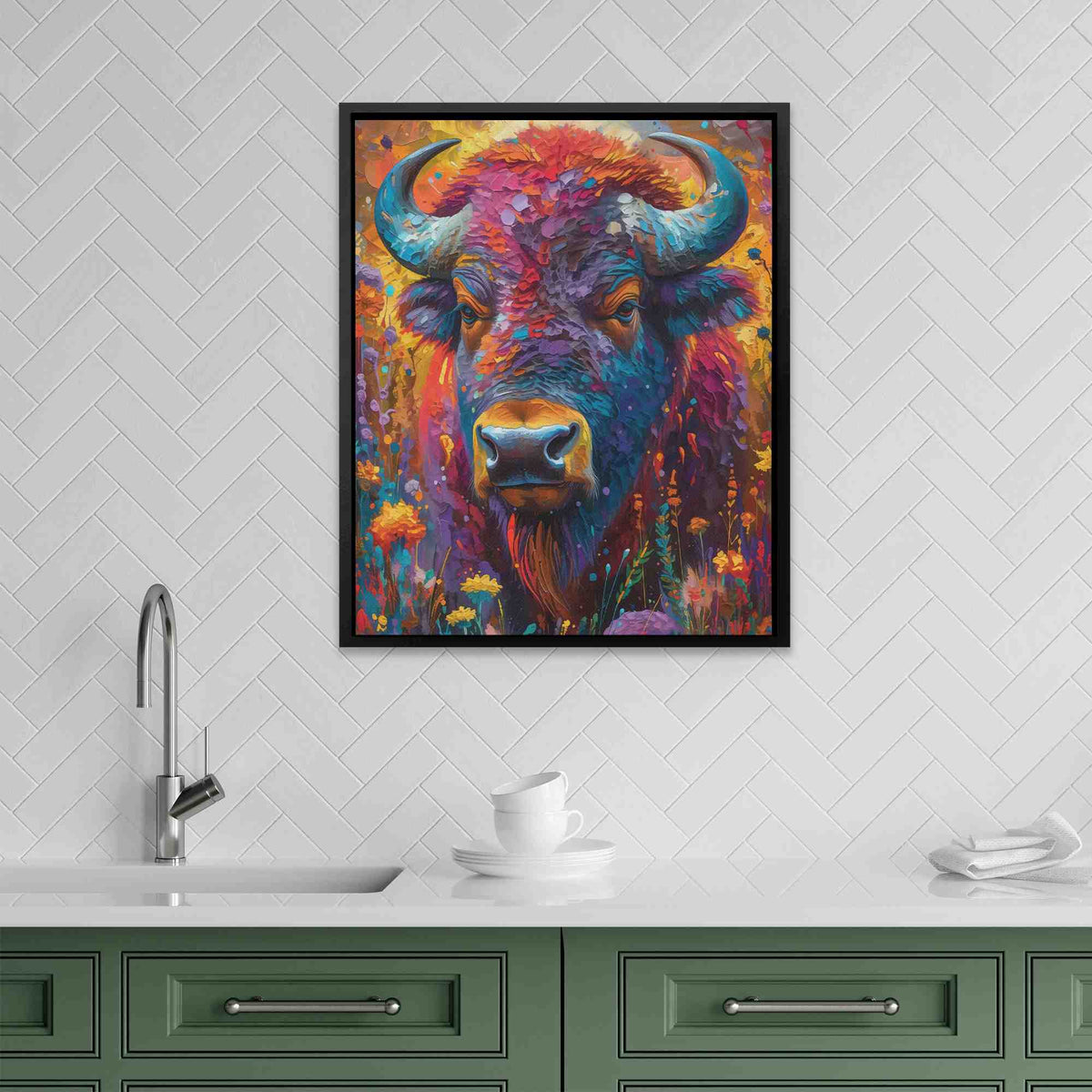 Colorful Buffalo - Luxury Wall Art