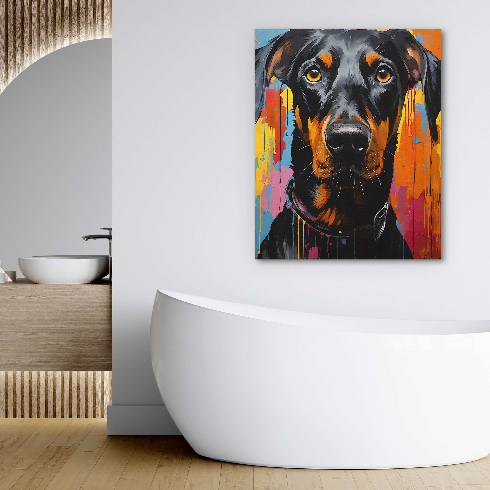 Colorful Doberman - Luxury Wall Art