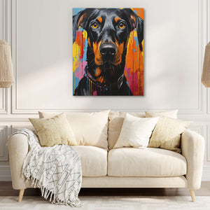 Colorful Doberman - Luxury Wall Art