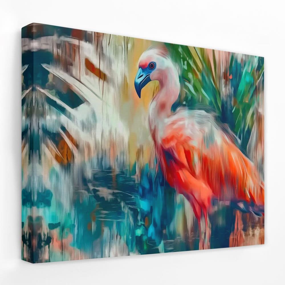 Colorful Flamingo Bird - Bird Canvas Wall Art