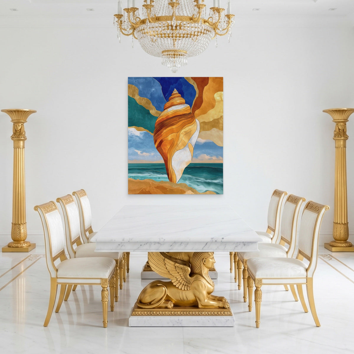 Conch Shell Rising - Luxury Wall Art