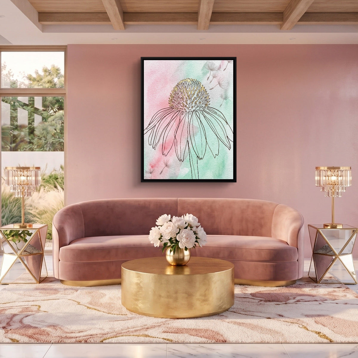 Coneflower Nodding Pale - Luxury Wall Art