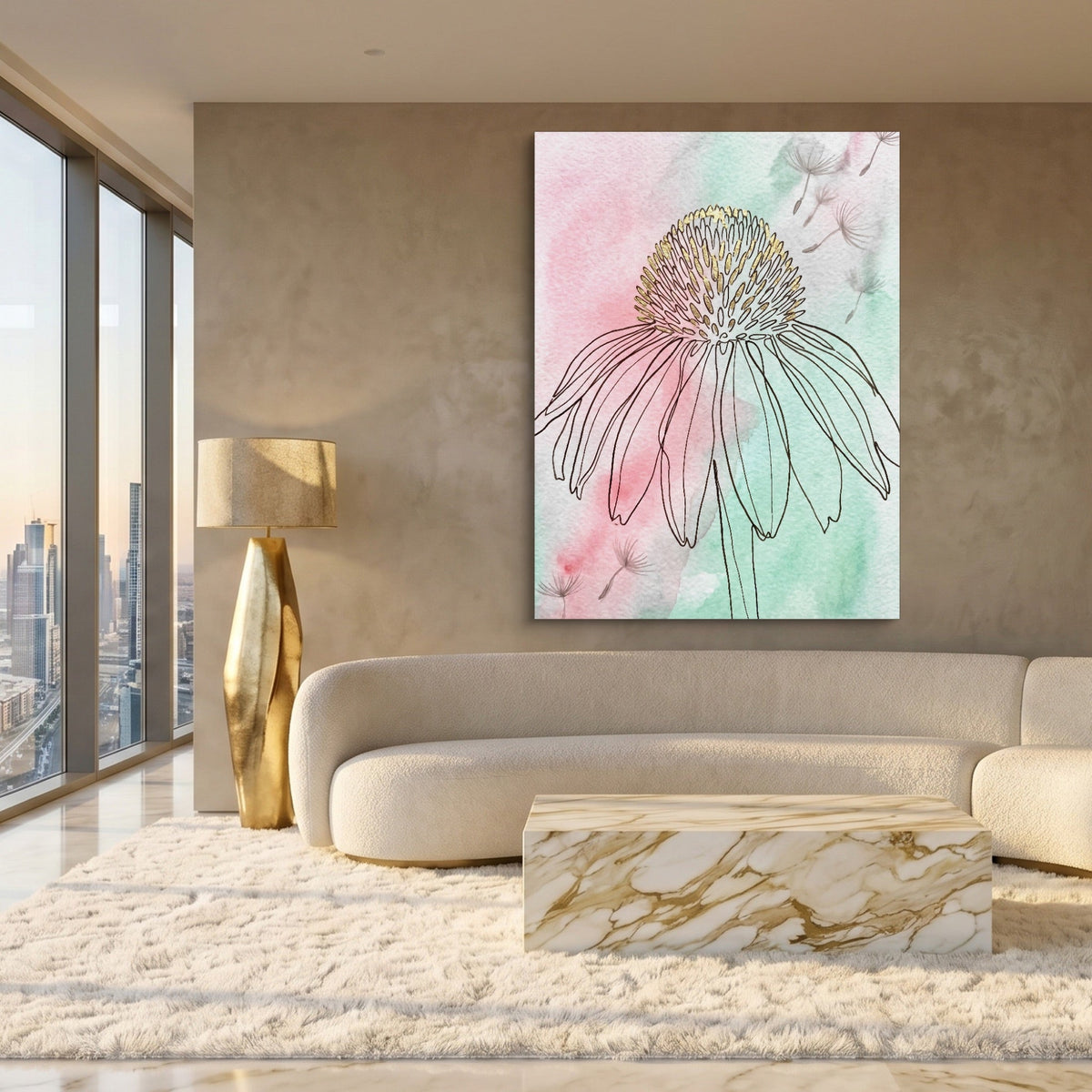 Coneflower Nodding Pale - Luxury Wall Art