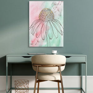 Coneflower Nodding Pale — coneflower nodding pale sq green desk 1port flush print