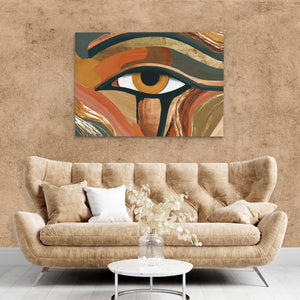 Copper Eye Awakening - Abstract Earth Tones Canvas Wall Art