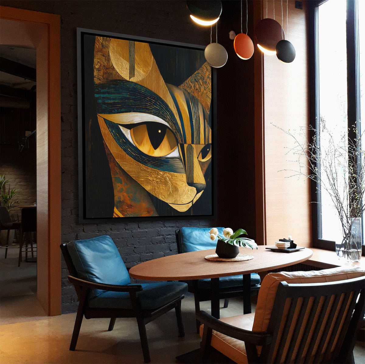 Copper Feline Fragments - Luxury Wall Art