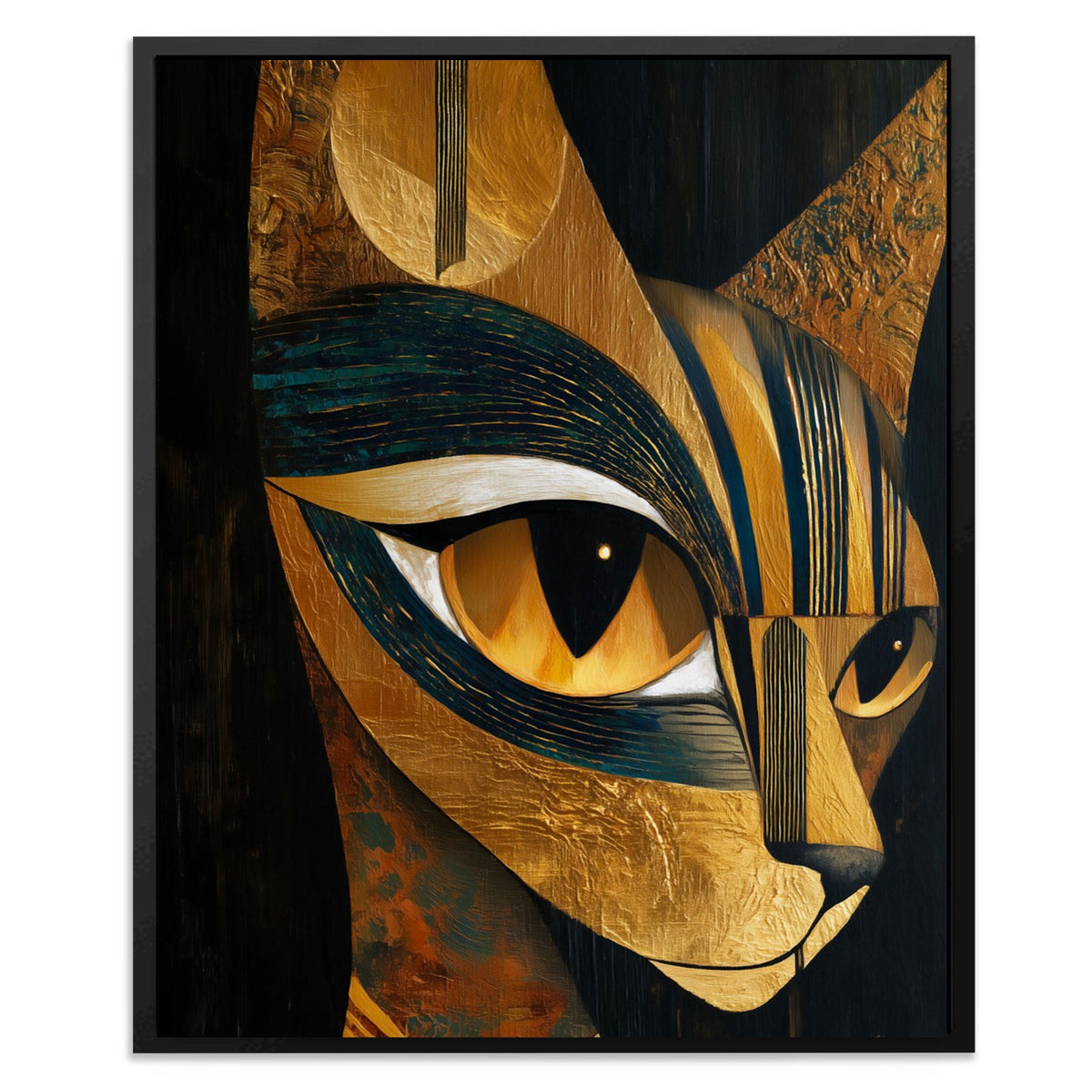 Copper Feline Fragments - Luxury Wall Art